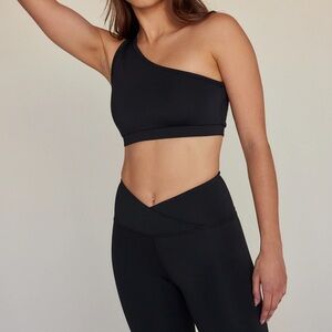 Strut This One-Shoulder Black Bralette- Ruby Bra